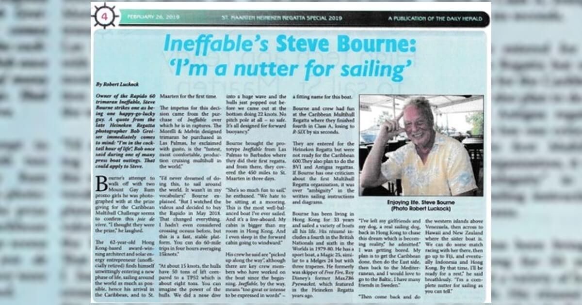 Rapido 60 Owner Steve Bourne: “I’m a Nutter for Sailing”