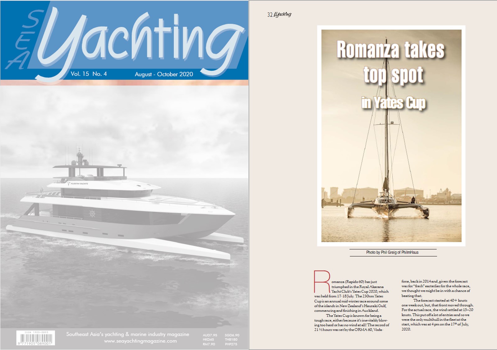 SEA Yachting magazine, September 2020 publishes article on Rapido Trimarans’ triumph