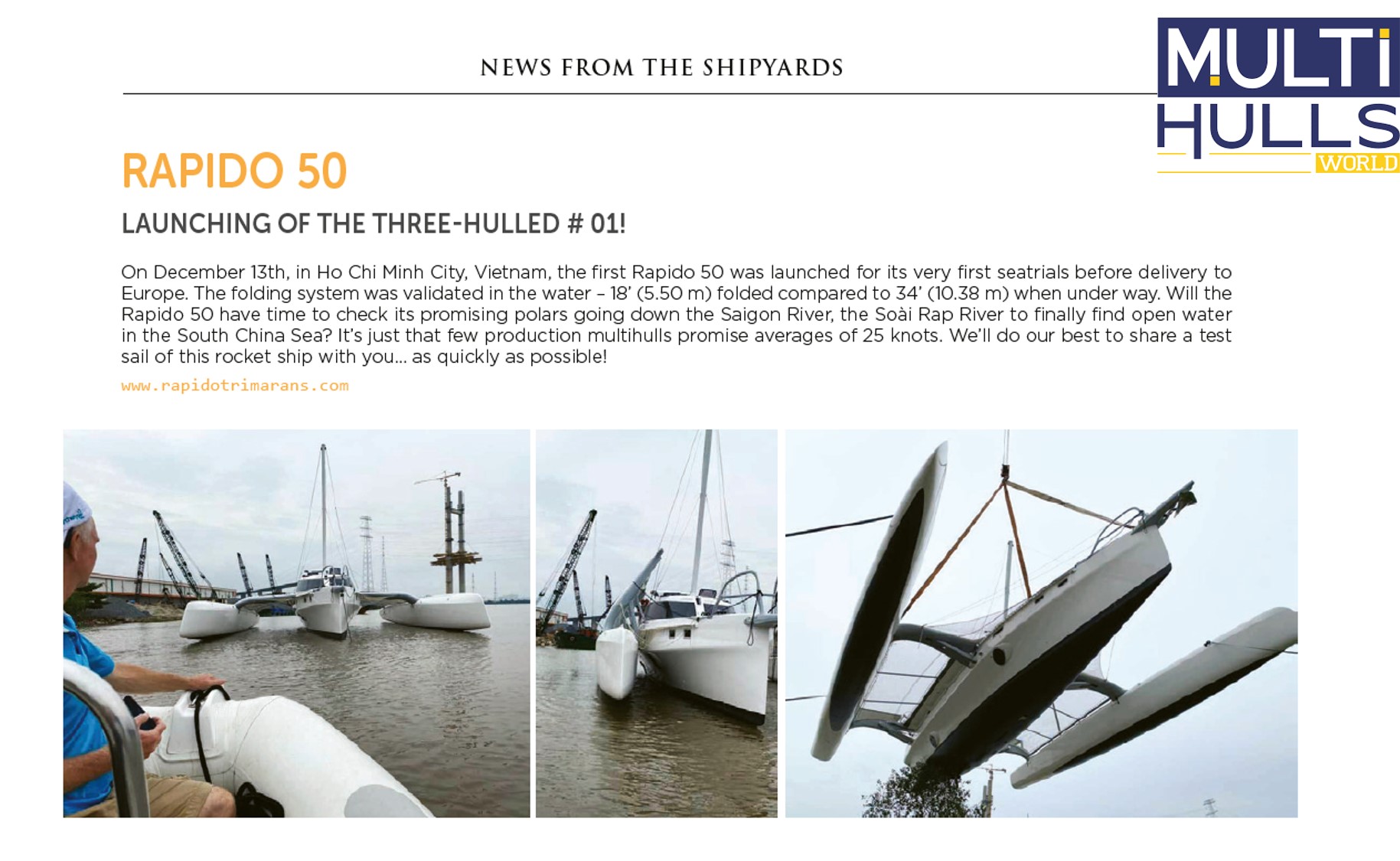 Multihulls World: Rapido 50 News from the Shipyards