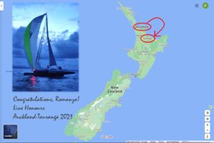 Romanza wins Auckland-Tauranga Race 2021. Click to enlarge.