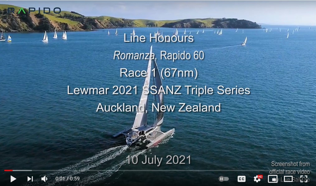 Romanza claims Line Honours in Race 1, Lewmar 2021 SSANZ Triple Series, New Zealand