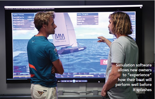 Simulation software allows new owners to "experience" how their boat will perform well before it splashes. Photo, Multihull Sailor and Morrelli & Melvin.
