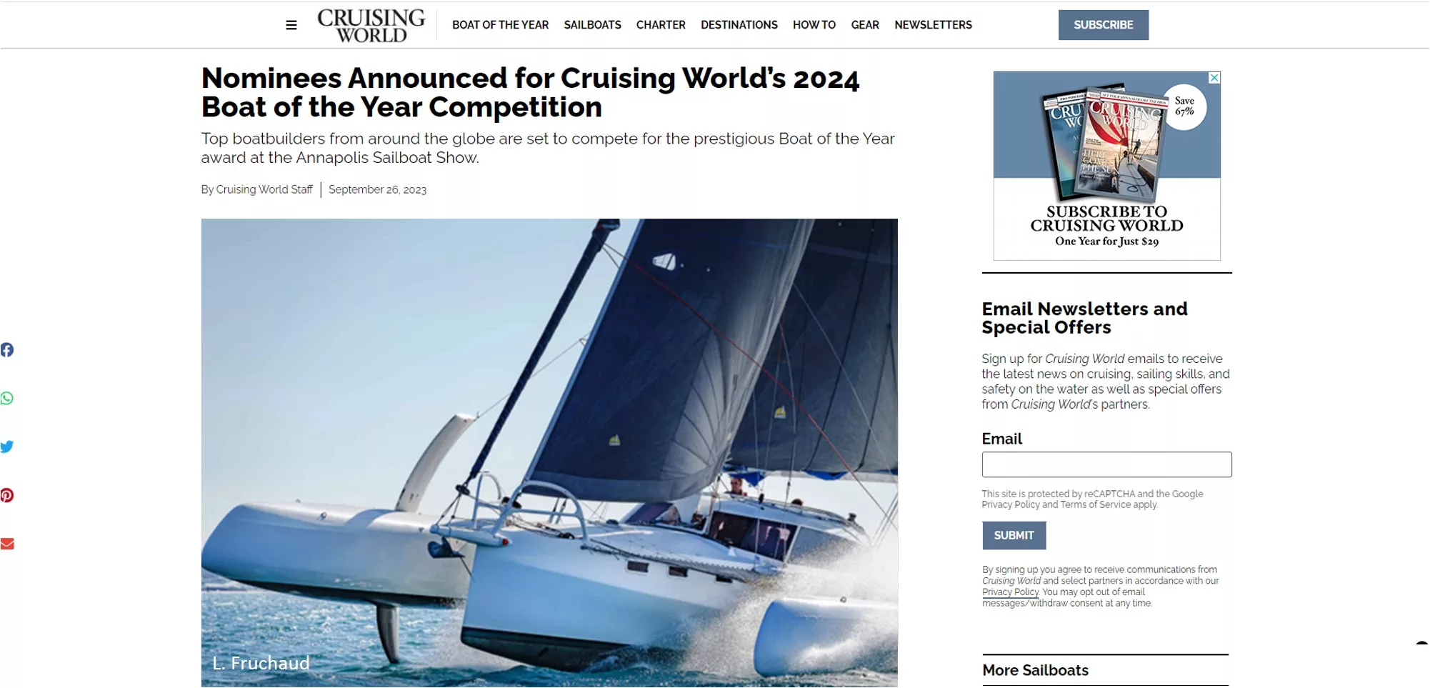 Cruising World announces Rapido 40 as Boat of the Year 2024 nominee