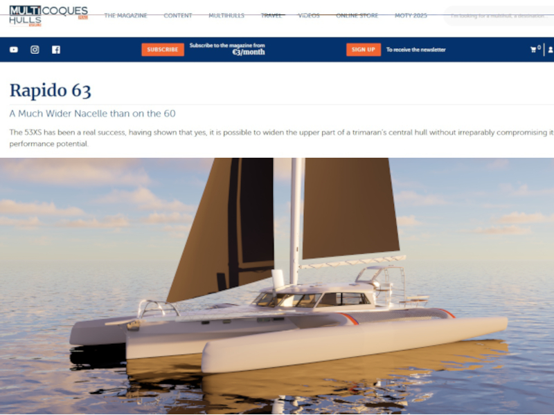 Rapido 63 in Multihulls World magazine
