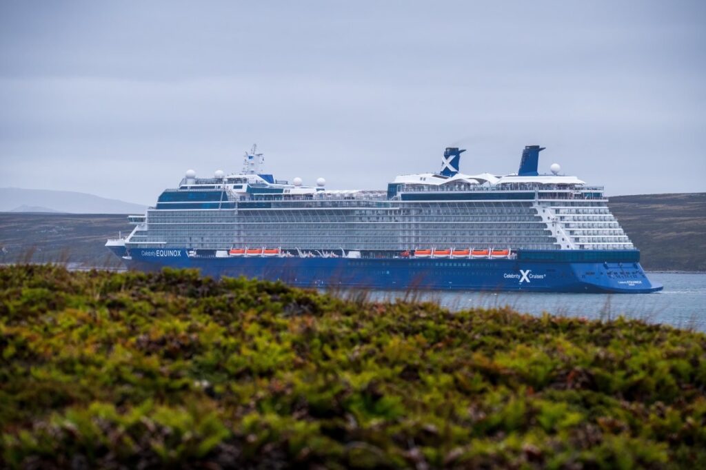The Celebrity Equinox from which Michel Bourque took photos of Rapido 53XS Picomole in Antarctica.