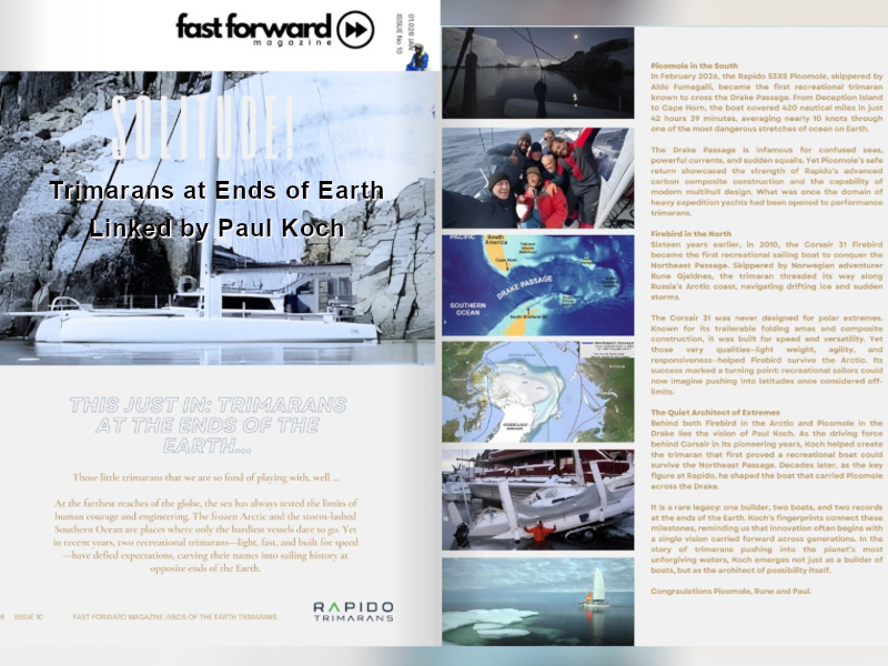 Fast Forward magazine, Paul Koch, Trimarans at Ends of teh Earth