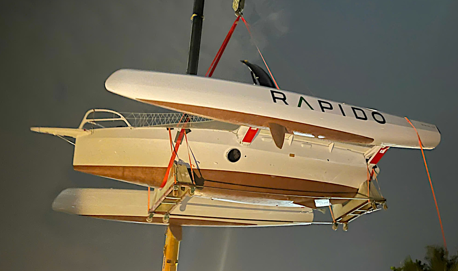 Rapido 40 Racer undergoing safety inspection