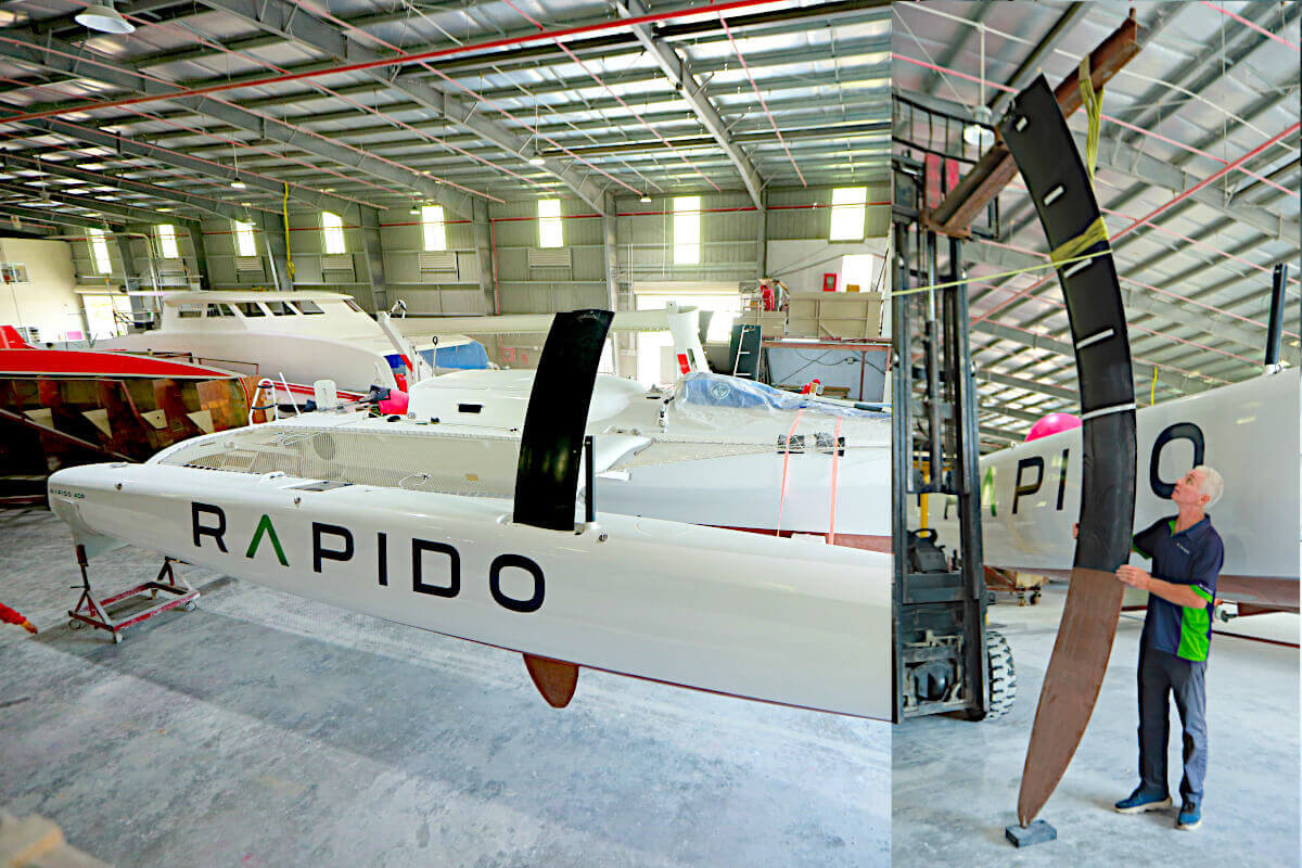 Asymmetric C foil for a Rapido 40 sailing trimaran.