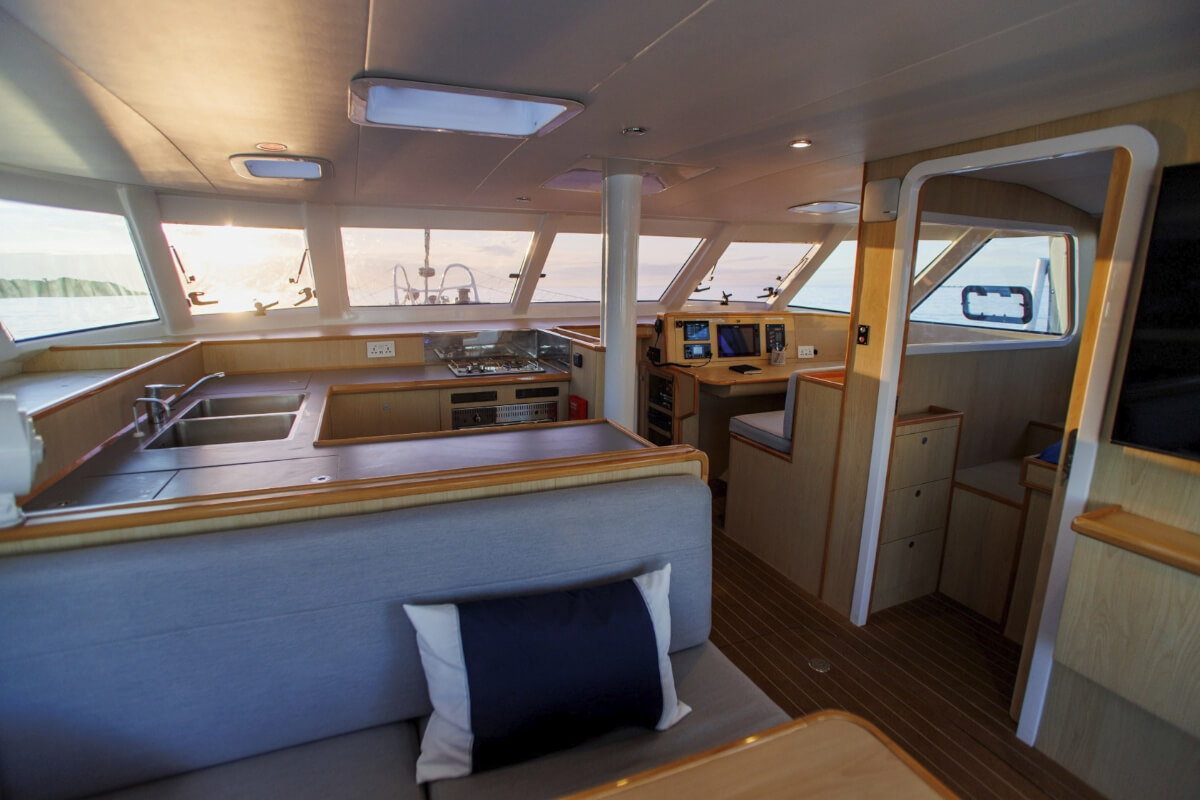 Interior space of Rapido 53XS sailing trimaran.