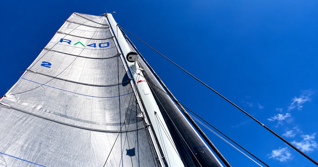 Rapido 40 mainsail harnessing the wind for propulsion